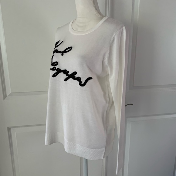 Karl Lagerfeld signature logo print pullover sweater - Picture 11 of 14